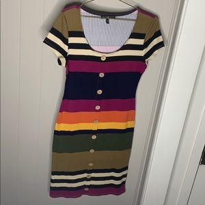 Stripe button dress